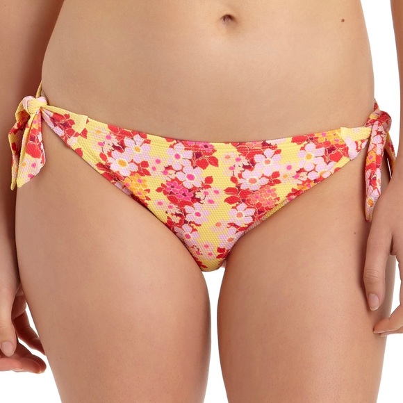 California W. Floral Print Side Tide Swim Bottom - Picture 1 of 2